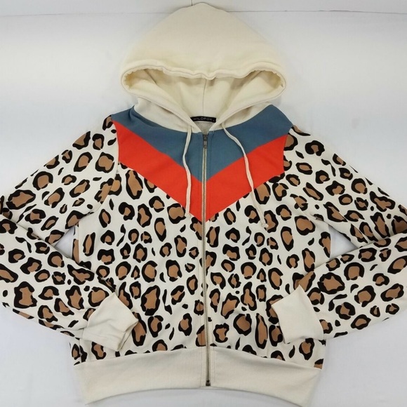 Wildfox hellcat colourful leopard print hoodie zip up size xs - Picture 2 of 4